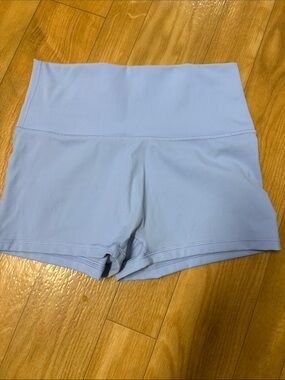 Offline by Aerie High-Rise Pastel Blue Bike Shorts with Wide Waistband